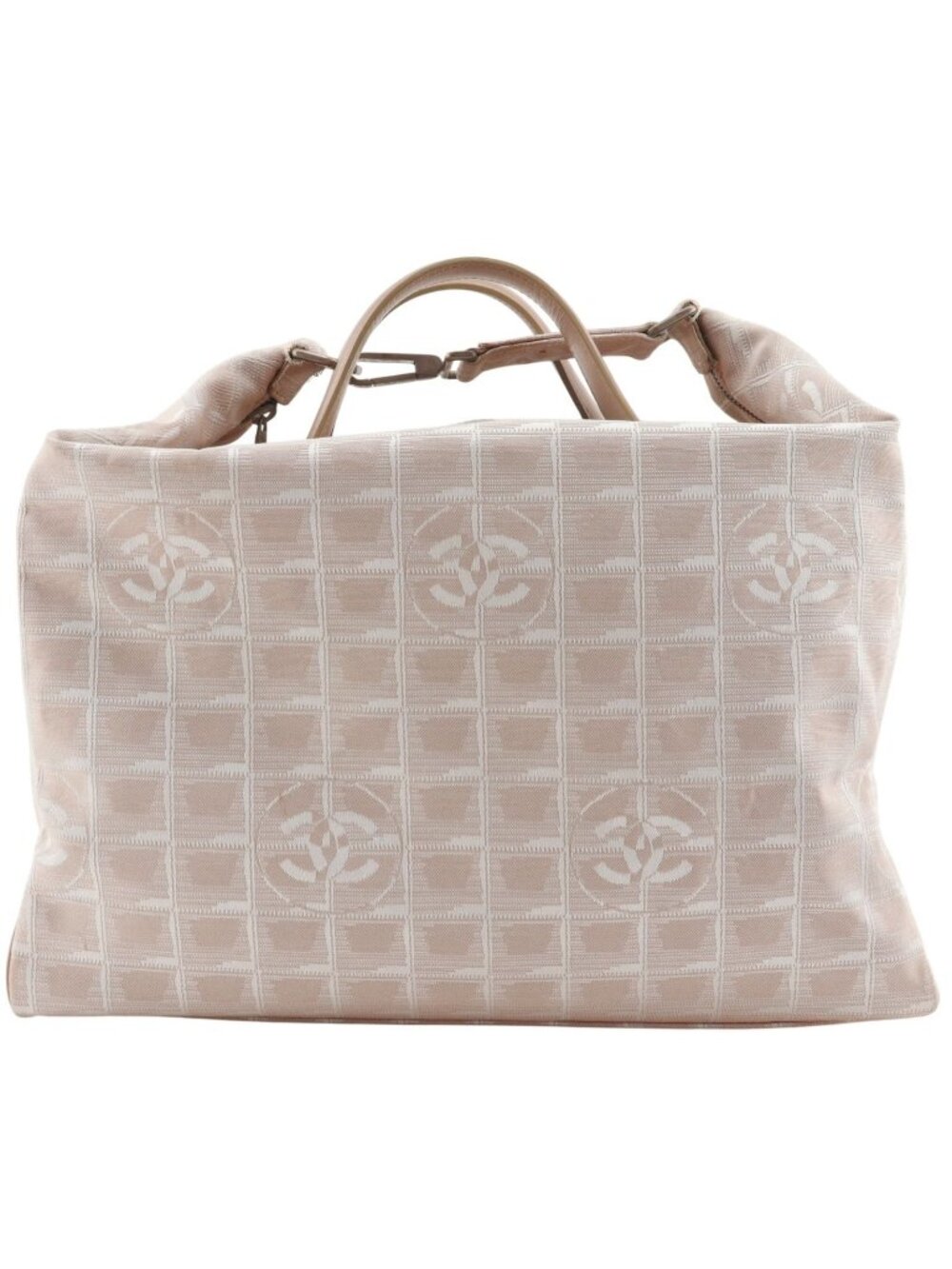 Chanel New Travel Line Nylon Canvas Beige Boston Bag